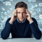 Persona construyendo un escudo protector transparente frente a su laptop en la oficina - Estrategias contra jefes tóxicos