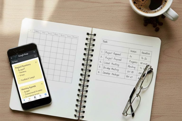 Mi kit de herramientas para un Black Friday consciente: lista en Notion, preguntas en Google Keep y un espacio de calma para decidir.
