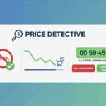 Ilustración del "Price Detective" que muestra cómo rechazar ofertas engañosas del Black Friday, analizando el historial de precios y la falsa urgencia para un consumo consciente.